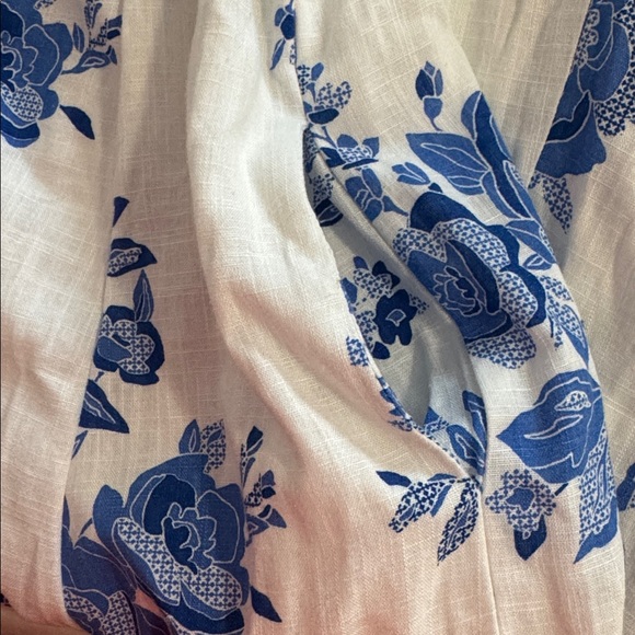 NEW Halogen Blue Sleeveless Floral Print Midi Dress Sz XL Vacation Summer Spring - Picture 8 of 10